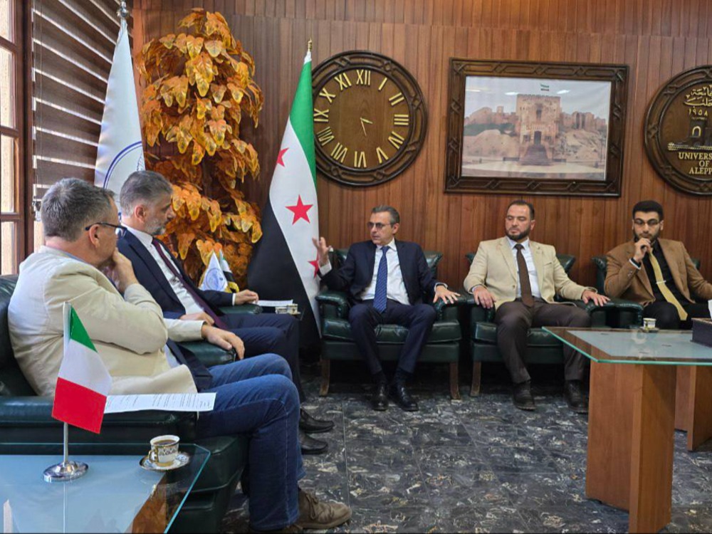 رئيس جامعة حلب والسفير الإيطالي