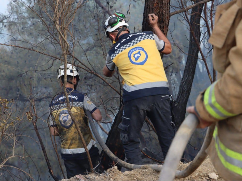 فرق الإطفاء تواصل جهودها لإخماد حرائق ريف اللاذقية