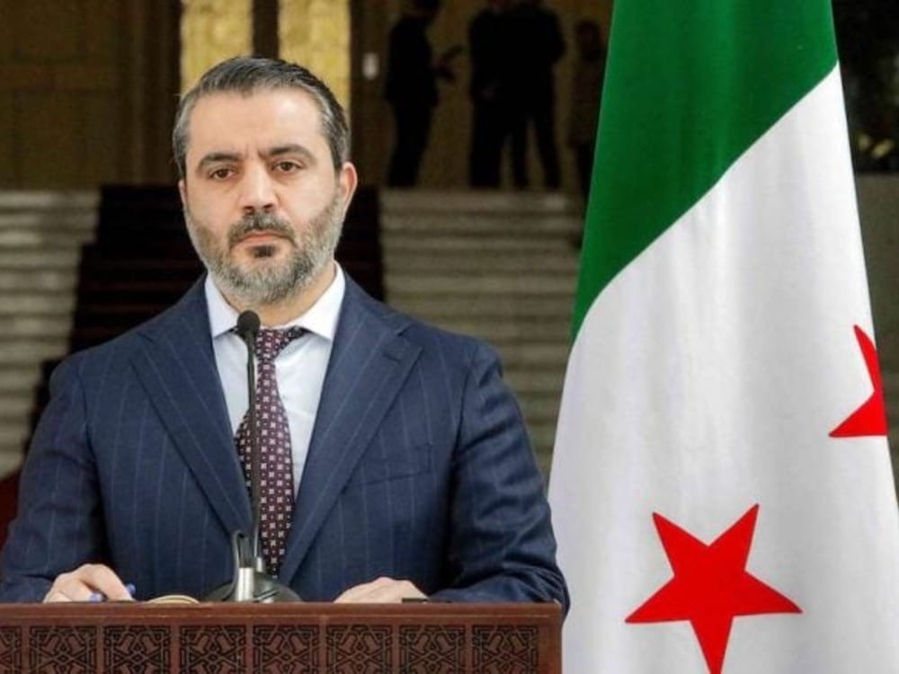 وزير الخارجية والمغتربين أسعد الشيباني خلال مؤتمر صحفي