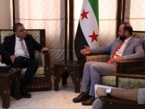 لقاء وزير الإعلام حمزة المصطفى مع رئيس المنتدى السوري