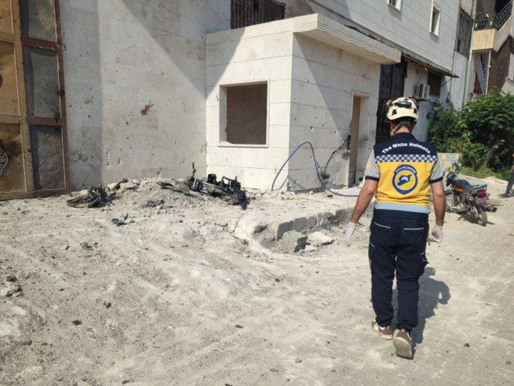 الهجوم الصاروخي بطائرة مسيرة شمالي إدلب