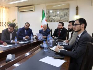وزير الاقتصاد والصناعة الدكتور محمد نضال الشعار ووزير التنمية الإدارية محمد السكّاف