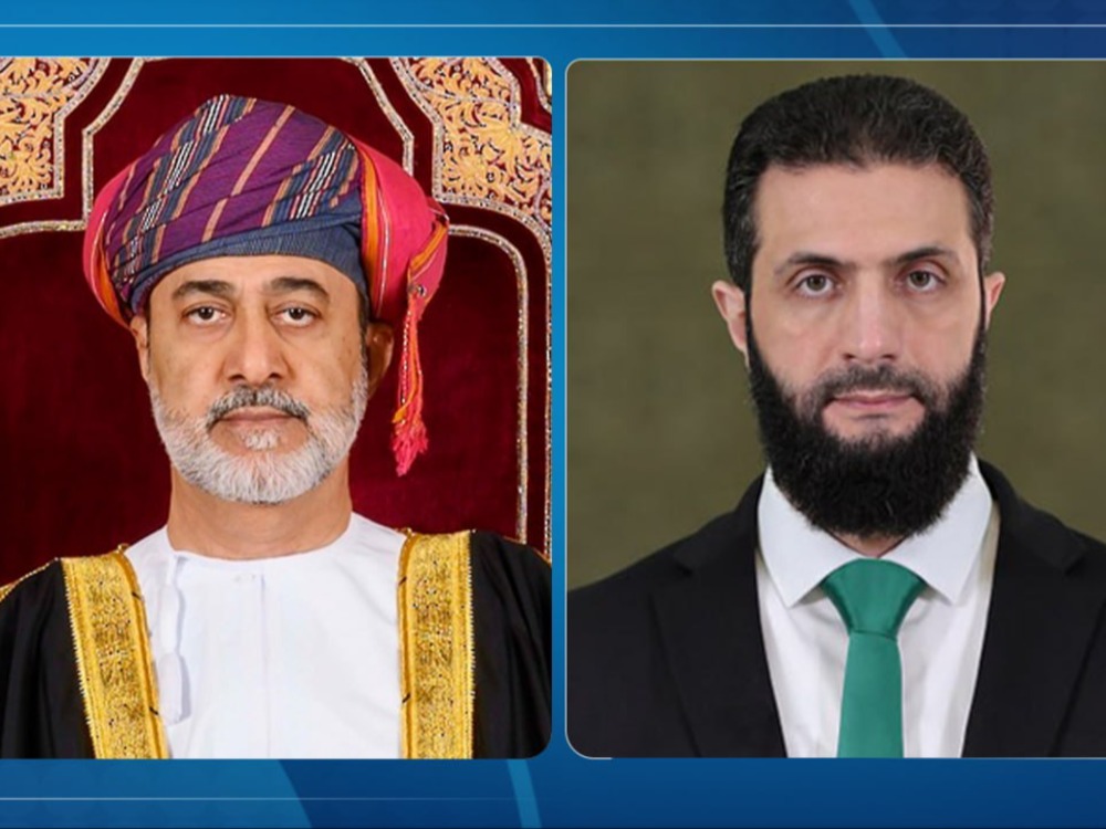 الرئيس الشرع يتلقى برقية تهنئة من سلطان عمان بمناسبة عيد الأضحى المبارك