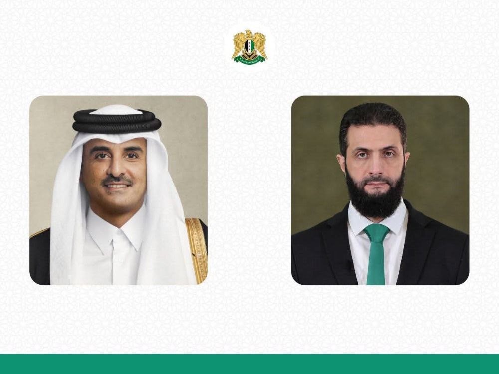 الرئيس الشرع يعرب عن تضامنه مع قطر في اتصال مع الأمير