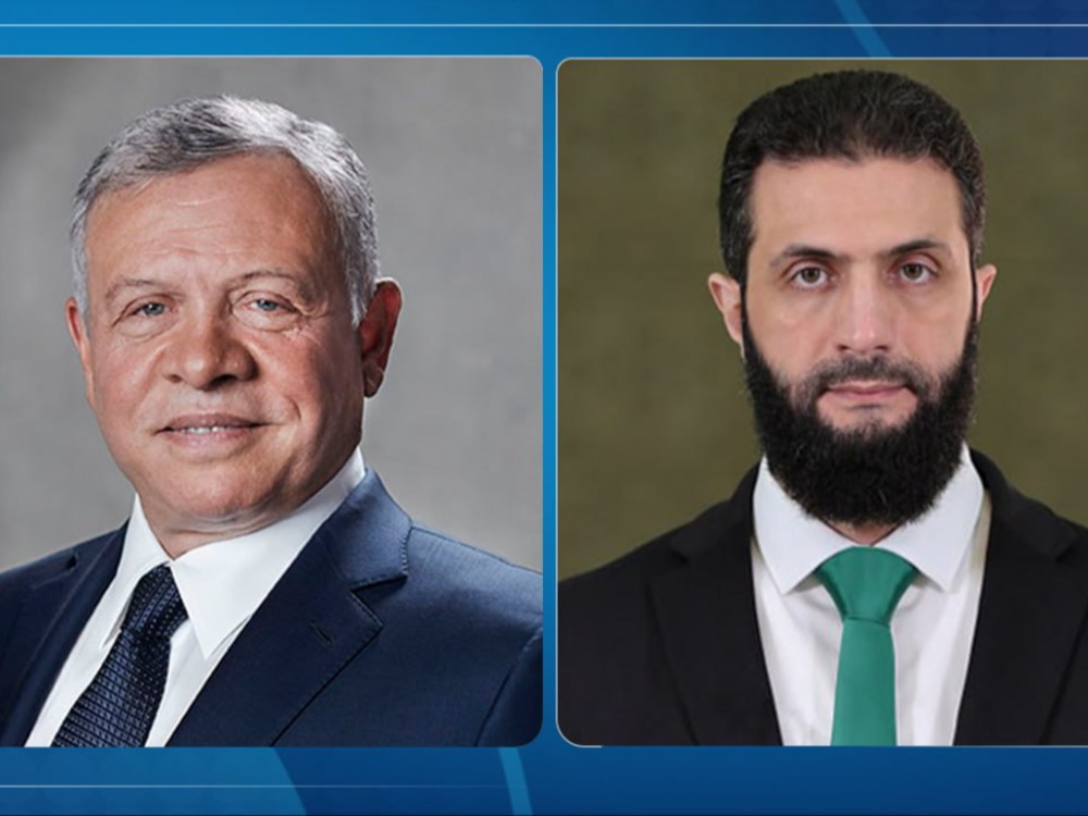 الرئيس الشرع يتلقى برقية تهنئة من ملك الأردن بمناسبة عيد الأضحى المبارك