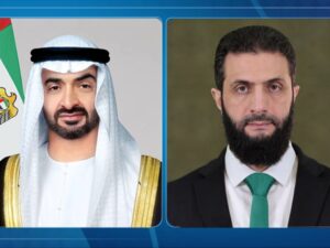 الرئيس الشرع يتلقى برقية تهنئة من رئيس دولة الإمارات بمناسبة عيد الأضحى