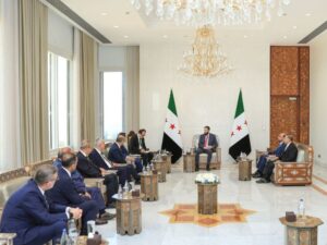 الرئيس الشرع يستقبل وفد اتحاد الغرف والبورصات السلعية التركي