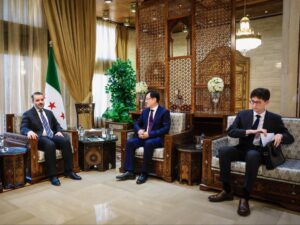وزير الخارجية والمغتربين أسعد حسن الشيباني وسفير جمهورية الصين