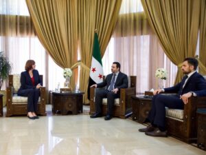 بحثا سبل التواصل بين البلدين.. الشيباني يلتقي سفيرة كندا لدى لبنان في دمشق
