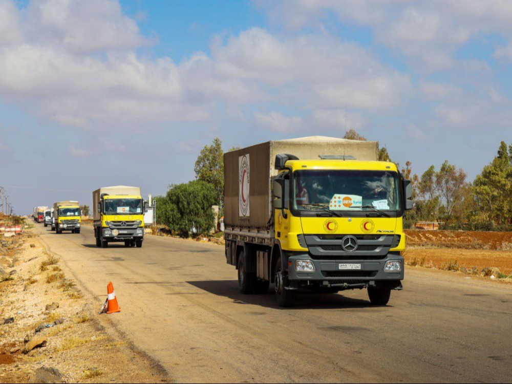 قافلة مساعدات جديدة تدخل السويداء عبر ممر بصر الحرير