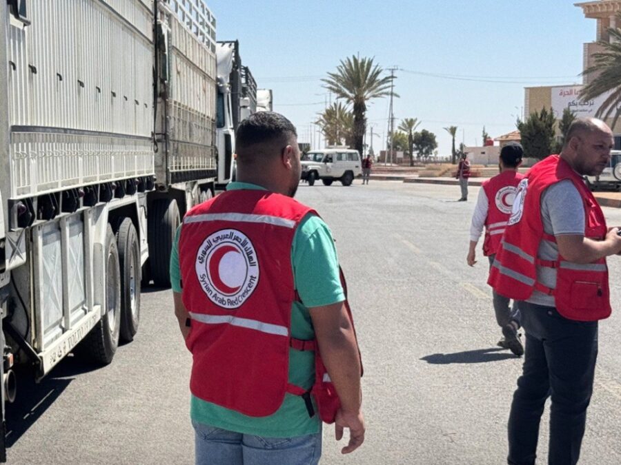 قافلة مساعدات قطرية - أردنية في طريقها إلى السويداء ودرعا