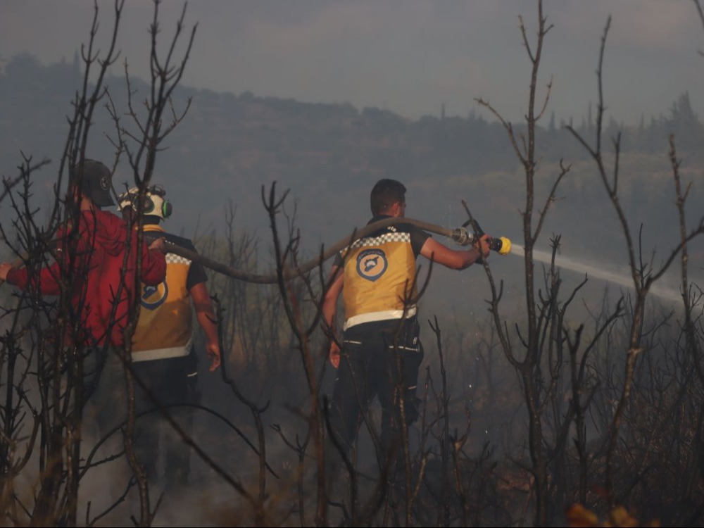 الدفاع المدني يسيطر على حريق حراجي بريف اللاذقية