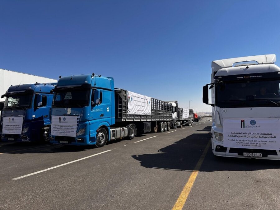 قافلة مساعدات أردنية وأخرى قطرية لدعم المتضررين في جنوب سوريا