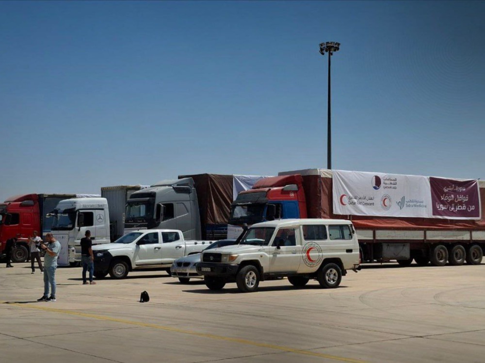 طائرة مساعدات قطرية تصل مطار دمشق تحمل أجهزة ومعدات طبية