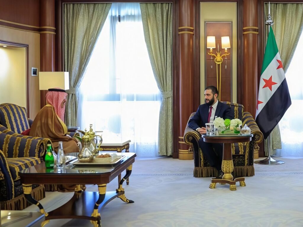 الرئيس الشرع يلتقي في الرياض رئيس مجلس الأعمال السعودي- السوري