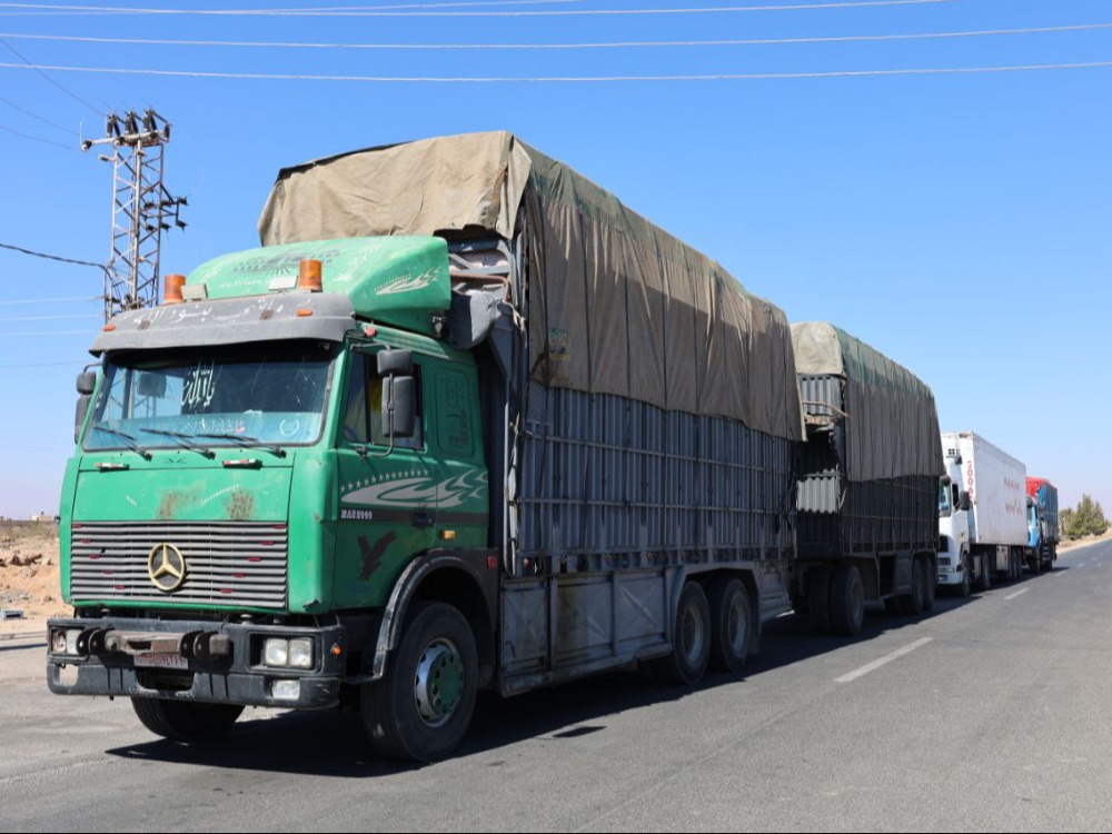 قافلة مساعدات جديدة تدخل السويداء عبر طريق دمشق