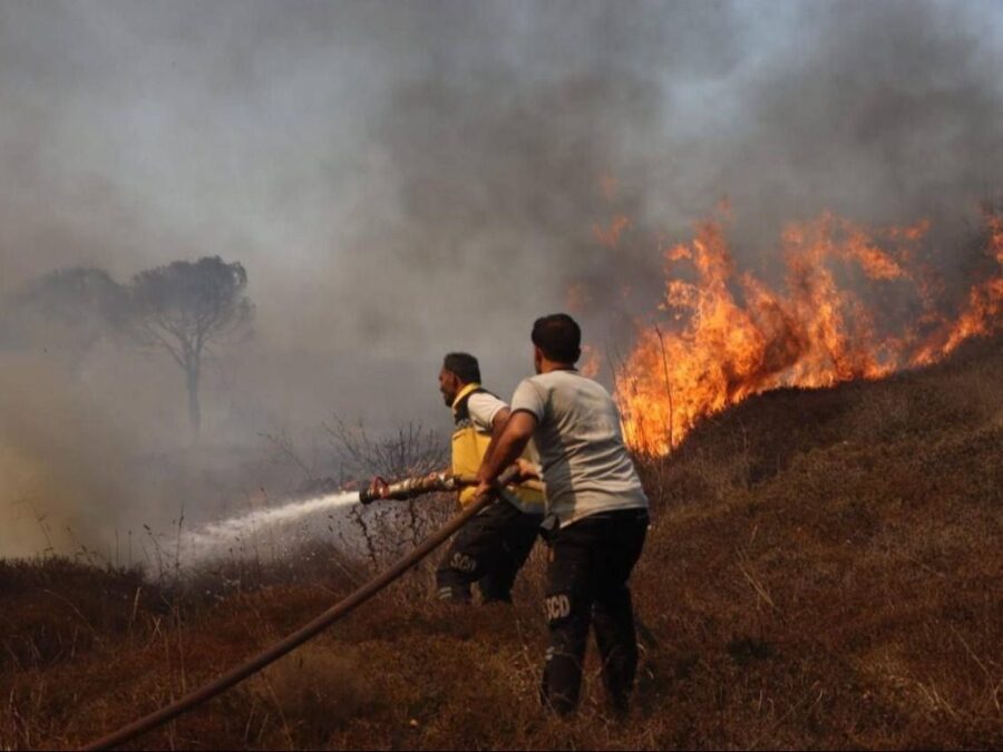اندلاع حريق حراجي على طريق الإيمان _ البسيط في اللاذقية