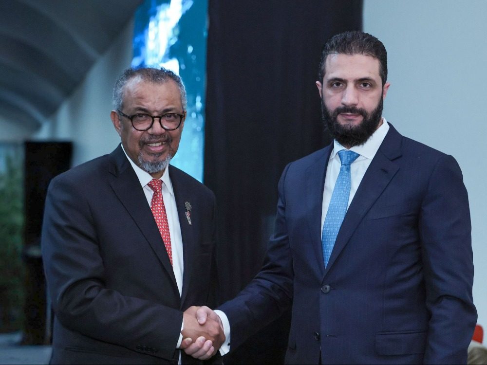 مدير منظمة الصحة العالمية: لقائي مع الرئيس الشرع الأسبوع الماضي كان لقاء مثمراً