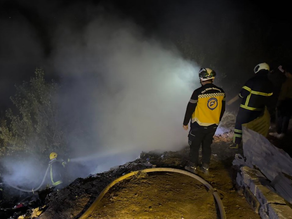 الدفاع المدني يسيطر على حريق في مدينة الميادين في ريف دير الزور