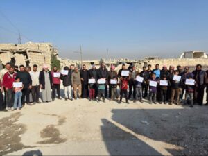 حلب.. احتجاجات في حي الشيخ سعيد ضد تلوث معامل صب الرصاص وحرق النفايات