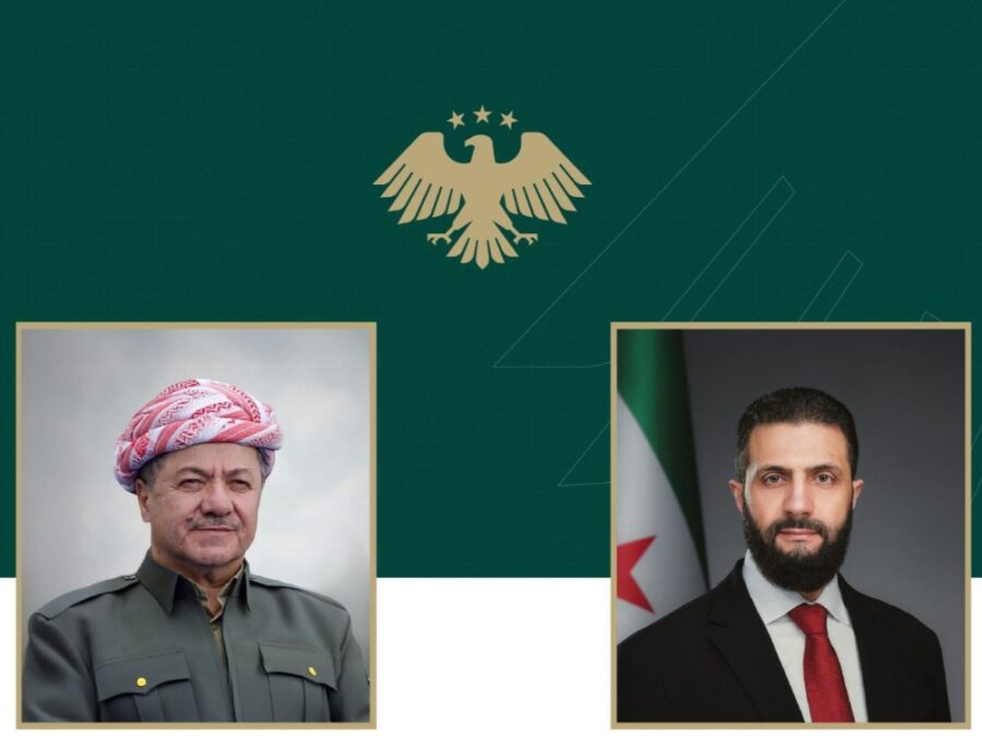 الرئيس أحمد الشرع يبحث هاتفيًا مع مسعود بارزاني مستجدات الأوضاع في سورية والمنطقة
