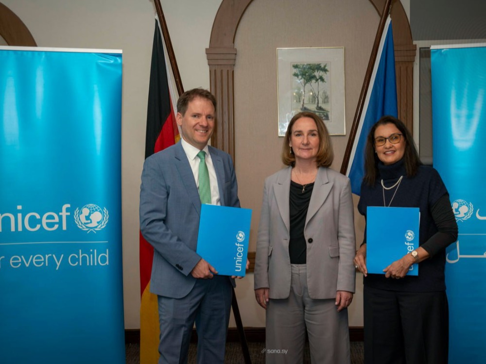 اليونيسيف والحكومة الألمانية توقعان اتفاقية لدعم خدمات المياه في سوريا