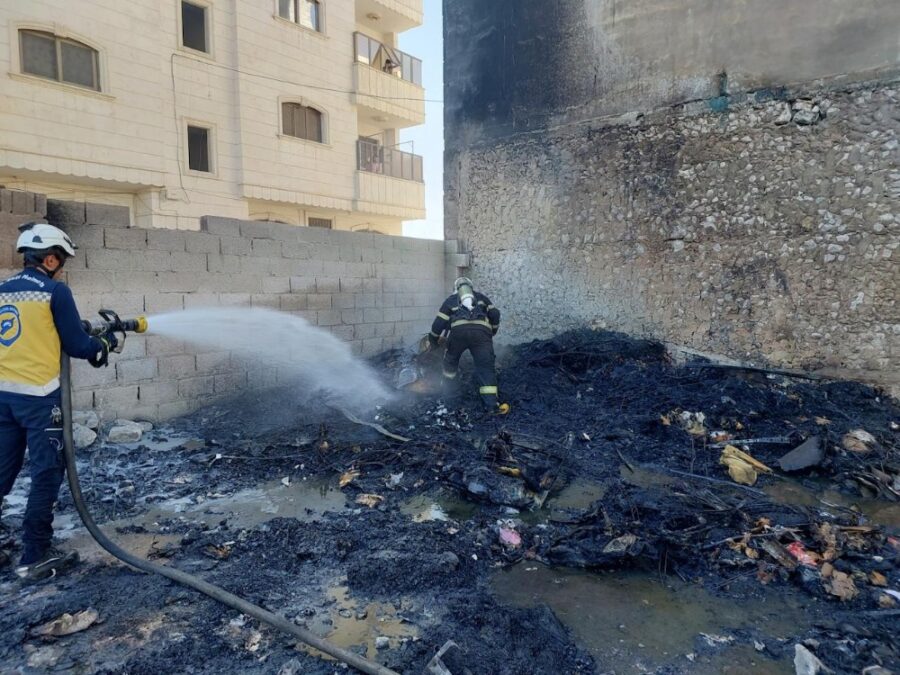 خمس وفيات و10 إصابات نتيجة حريق في مبنى سكني بمدينة حمص