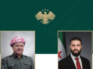 الرئيس الشرع يبحث في اتصال هاتفي مع مسعود بارزاني التطورات الإقليمية