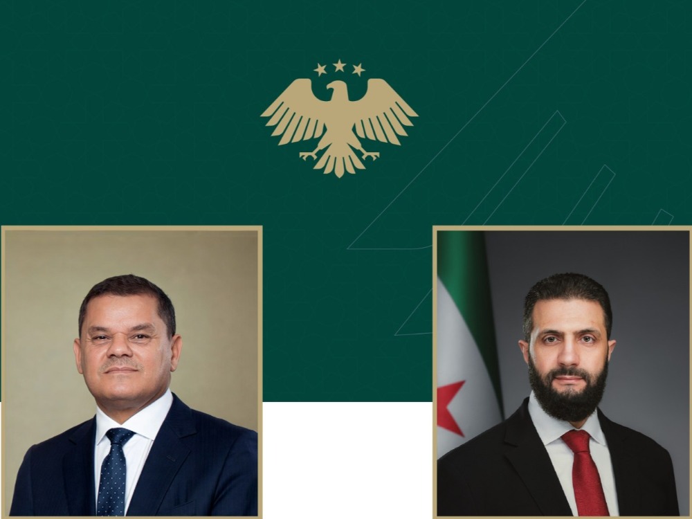 اتصال هاتفي بين الرئيس الشرع ورئيس الوزراء الليبي لبحث التطورات الإقليمية