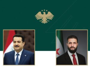 الرئيس الشرع يبحث مع رئيس الوزراء العراقي التطورات الإقليمية وتعزيز التعاون المشترك