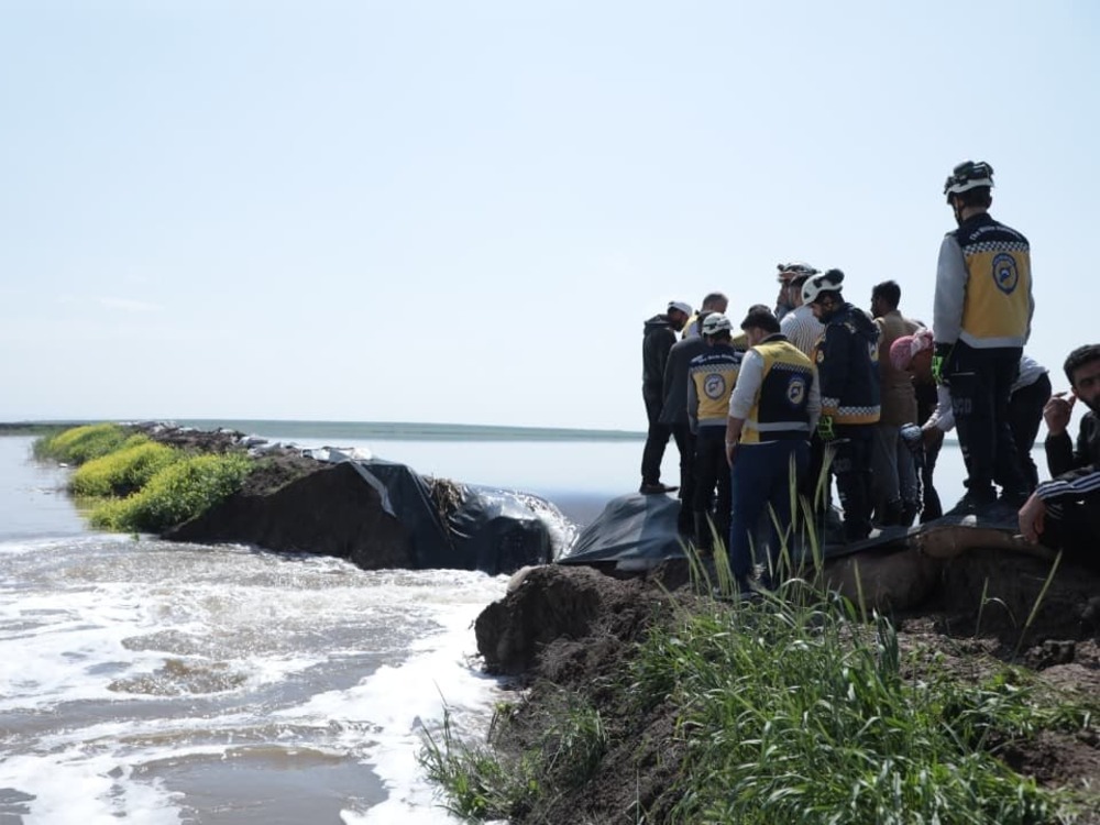 انهيار ساتر ترابي بسبخة السيحة قرب تل العقارب بحلب