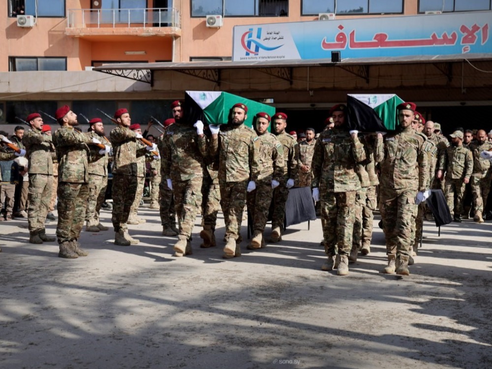 حماة.. تشييع جثماني شهيدين من الجيش العربي السوري ارتقيا بريف إدلب الجنوبي