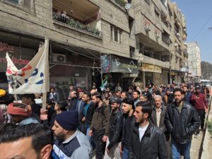 مظاهرات شعبية في عدة مدن سورية تنديداً بقانون إعدام الأسرى الفلسطينيين