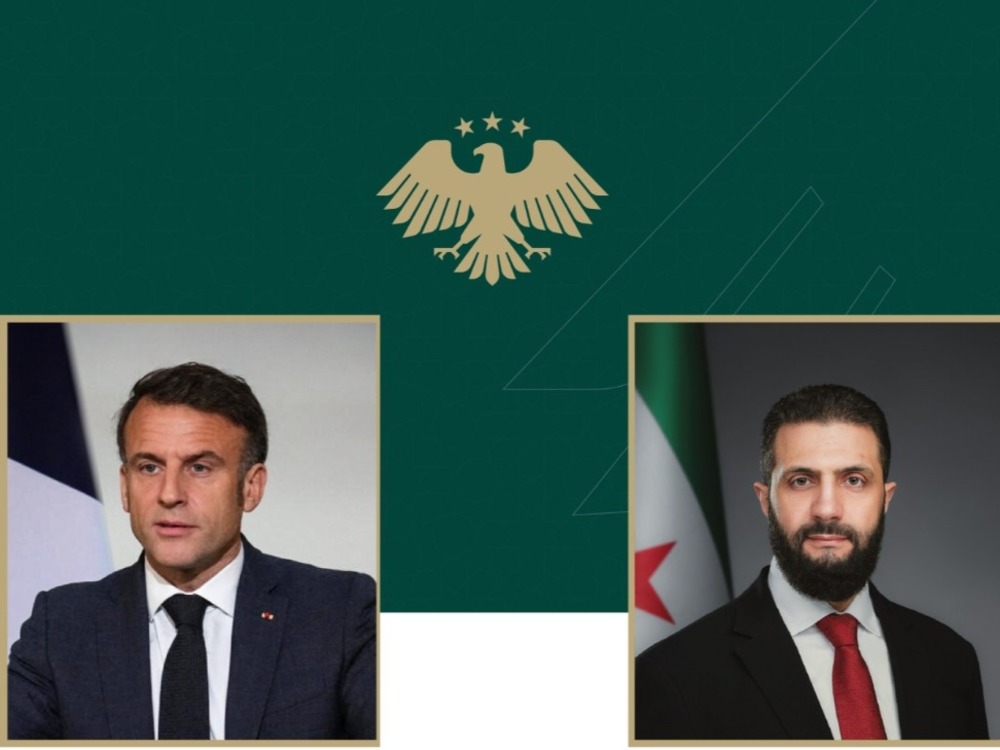 الرئيس الشرع يبحث مع نظيره ماكرون التعاون الأمني والعسكري