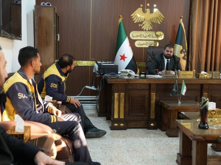 محافظ السويداء يبحث تعزيز عمل الدفاع المدني في ناحية الصورة الصغيرة