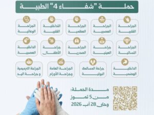 وزارة الصحة تعلن إطلاق حملة شفاء 4 لتقديم الخدمات الطبية