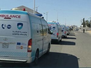 إجلاء 14 من جرحى حادث حافلة المعتمرين إلى الحدود اللبنانية