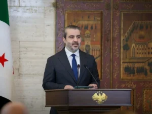 وزير الخارجية والمغتربين أسعد الشيباني والأمين العام للأمم المتحدة أنطونيو غوتيريش