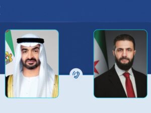 الشرع ومحمد بن زايد يبحثان هاتفياً التعاون والتطورات الإقليمية