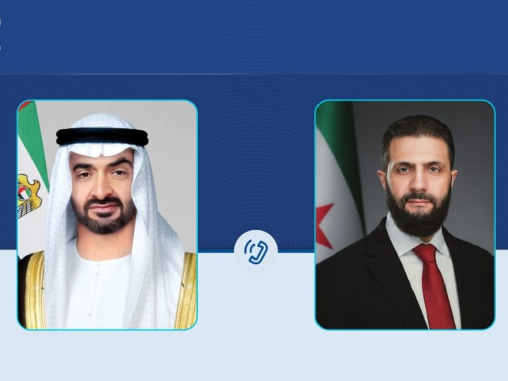 الرئيس الشرع يبحث هاتفياً مع رئيس دولة الإمارات تعزيز العلاقات والتعاون بين البلدين