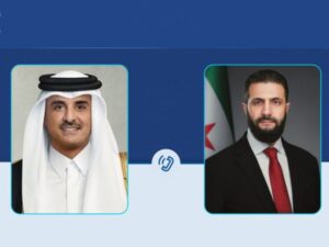 الرئيس الشرع وأمير قطر يبحثان هاتفياً تعزيز العلاقات الثنائية والتطورات الإقليمية