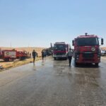 توزيع مصابي حادث طريق دمشق دير الزور ونقلهم بسيارات الإسعاف