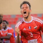 احتفال لاعبي نادي أهلي حلب بالفوز والتأهل إلى دور المجموعات في دوري التحدي الآسيوي