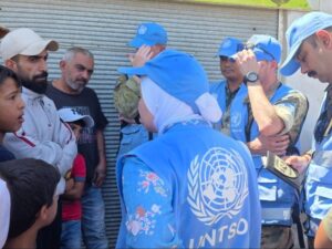 قوات "الأندوف"تطلع على آثار الانتهاكات الإسرائيلية المتكررة في بلدة الرفيد بالقنيطرة