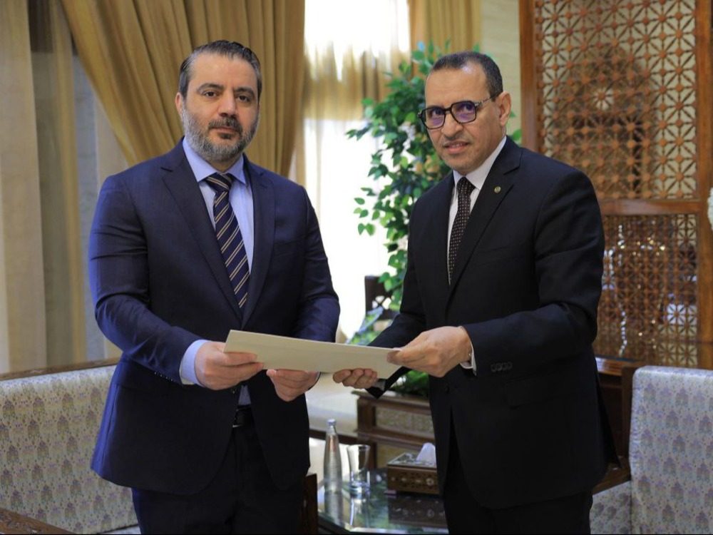Al-Shaibani receives the credentials of the Algerian and Mauritanian ambassadors to Damascus.