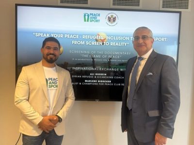 المدرب الوطني علي حسين في أعمال المؤتمر الرياضي الدولي بنيويورك