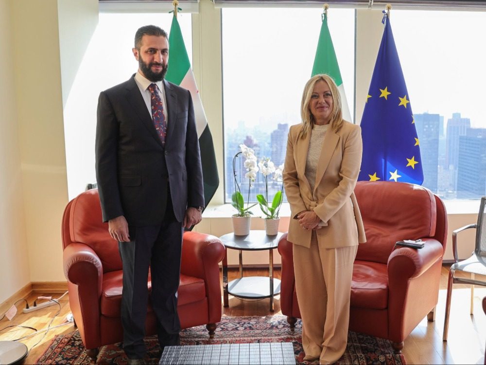الرئيس الشرع يلتقي رئيسة وزراء إيطاليا في نيويورك