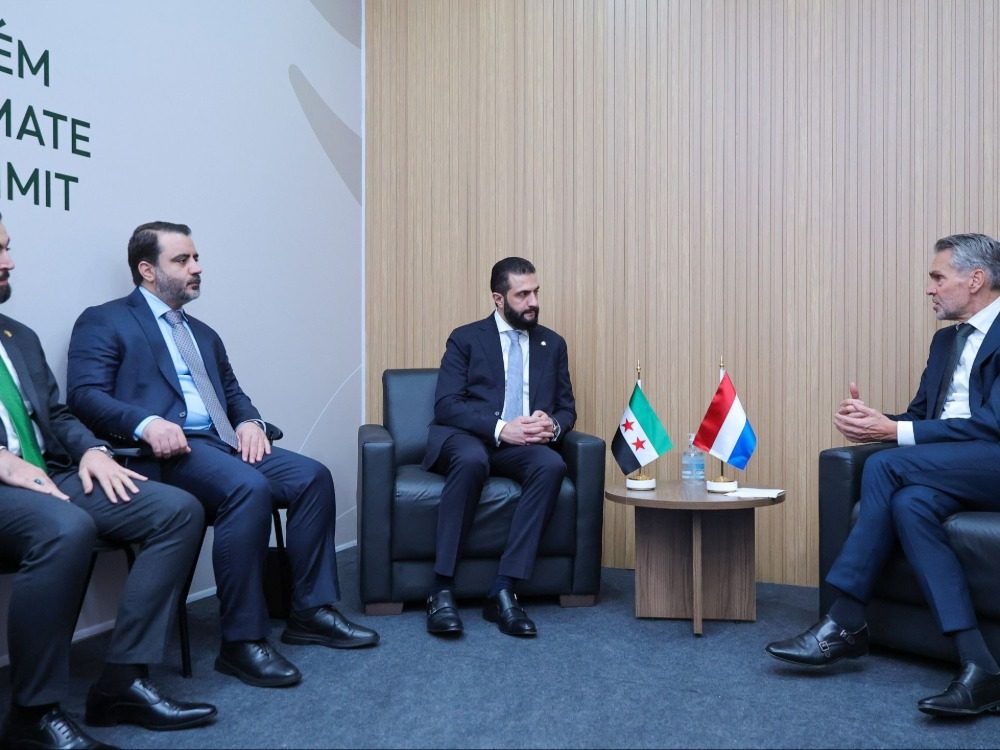 الرئيس الشرع يلتقي رئيس الوزراء الهولندي على هامش أعمال قمة المناخ