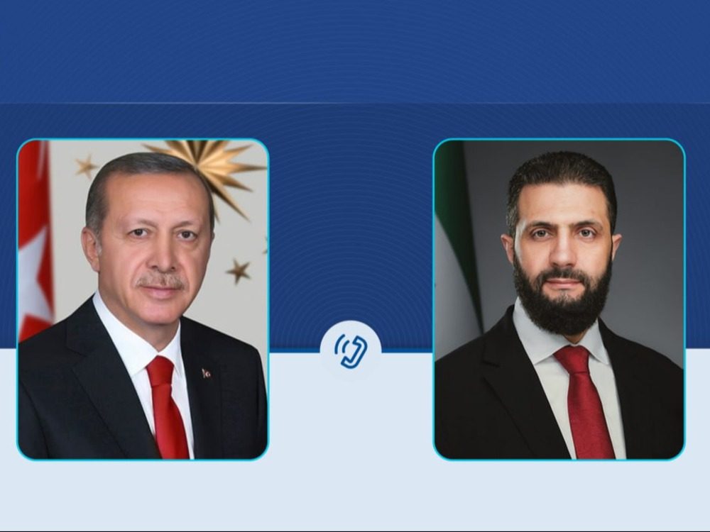 الرئيس الشرع يؤكد في اتصال هاتفي مع أردوغان أهمية وحدة سوريا