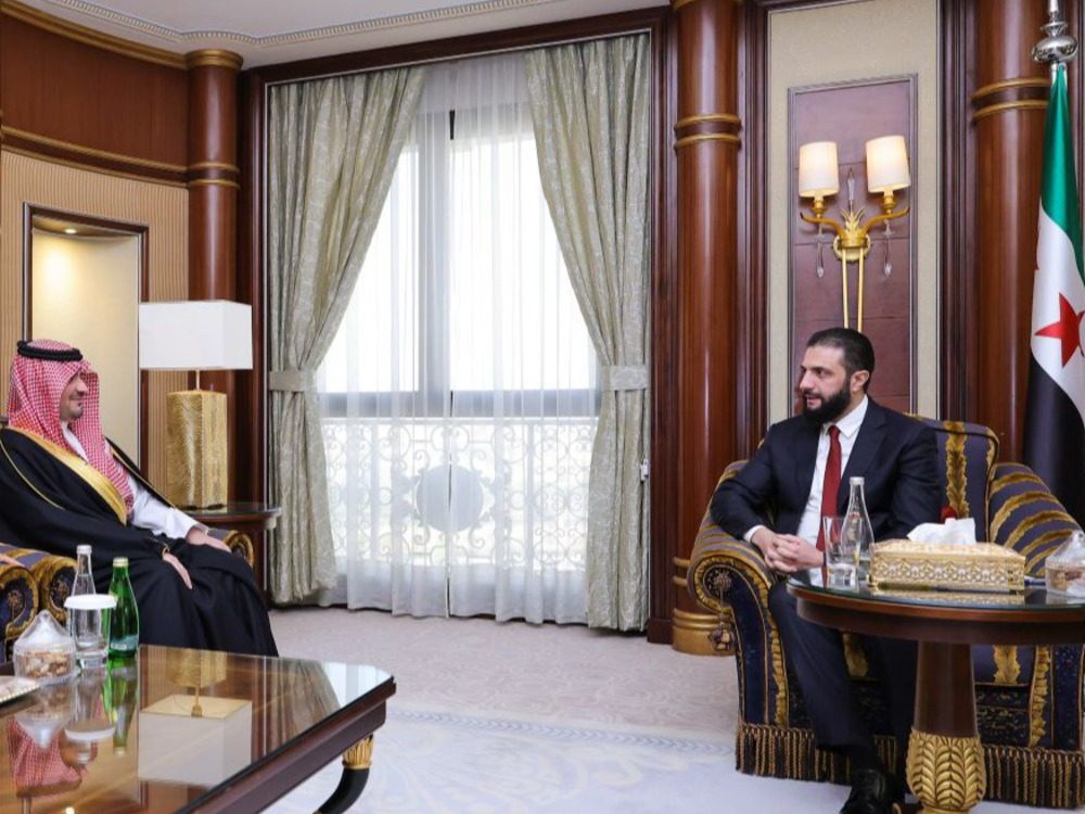 Saudi Minister of Interior الرئيس الشرع يلتقي في الرياض وزير الداخلية السعودي